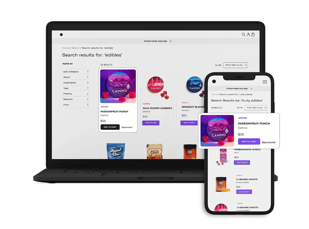 Weed Retail Media Ads Computer Phone Mock-Up